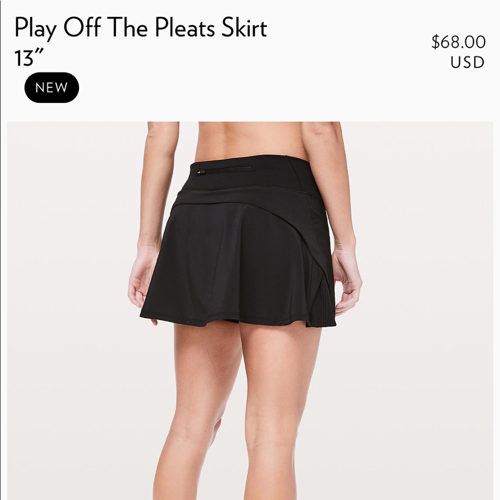 Lululemon Skirt 6 play off the pleat